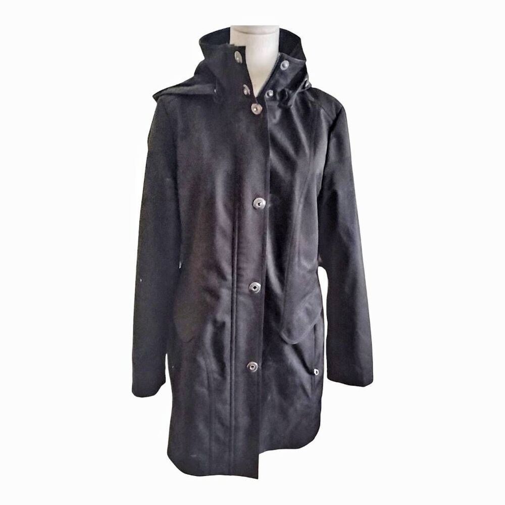 Kristen Blake Black Winter Hooded Jacket Size Large NWOT